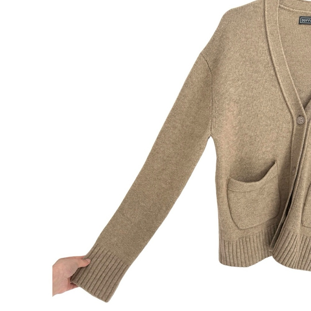 The Doffer Boys Cashmere Favourite Old Cardigan Tan Medium V-neck Button Front - Picture 5 of 9